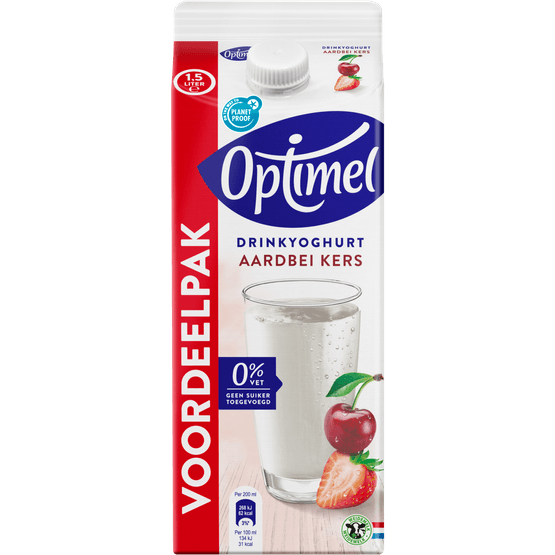 Optimel Drinkyoghurt aardbei kers - Dirk