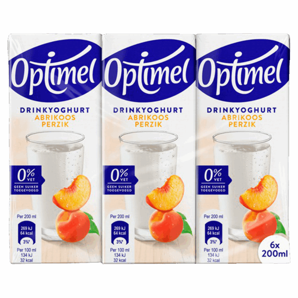 Optimel Langlekker perzik-abrikoos mini 6-pack - PLUS