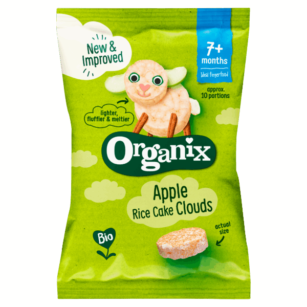 Organix Bio Luchtige Rijstwafeltjes Appel 7+m - PLUS