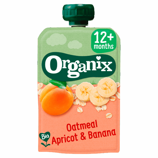 Organix Knijpfruit Haver Abrikoos Banaan 12+m - PLUS