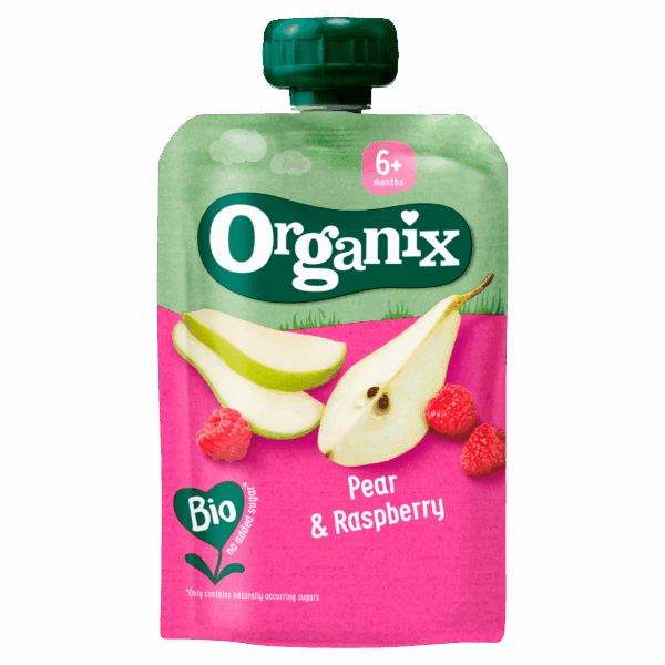 Organix Knijpfruit Peer en Framboos 6+m - PLUS