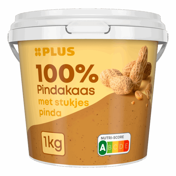 PLUS 100% pindakaas met stukjes pinda - PLUS