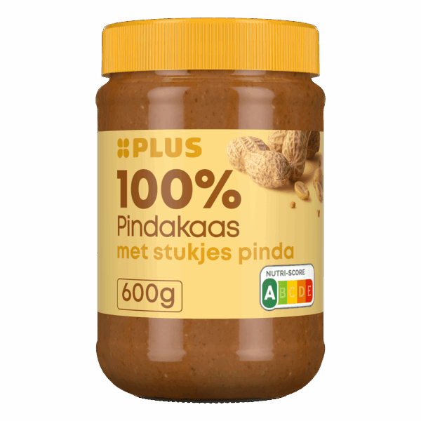 PLUS 100% pindakaas met stukjes pinda - PLUS