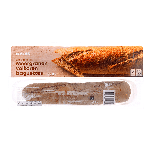 PLUS Baguettes volkoren meergranen 2 st - PLUS