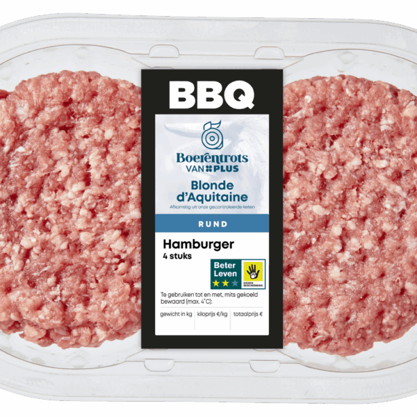 PLUS Boerentrots Blonde d'Aquitaine Hamburger 2 stuks - PLUS