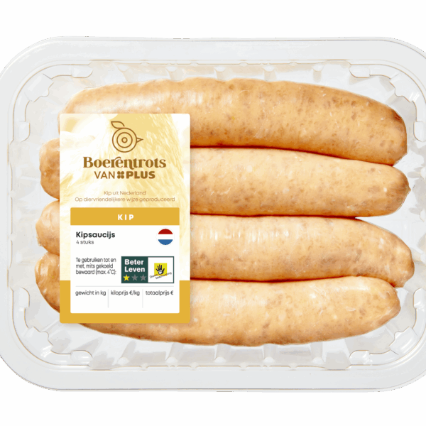 PLUS Boerentrots Kipsaucijs 4 st - PLUS