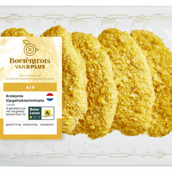 PLUS Boerentrots Krokante Kipgehaktschnitzels 5st. - PLUS