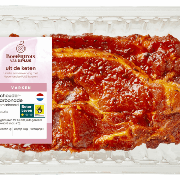PLUS Boerentrots Schouderkarbonade gemarineerd 2st - PLUS