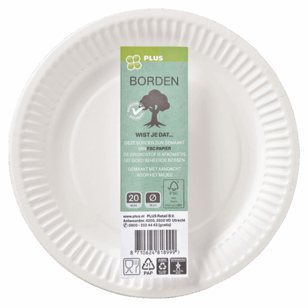 PLUS Bord karton FSC 18cm - PLUS