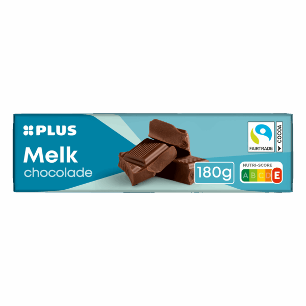 PLUS Chocoladereep melk Fairtrade - PLUS
