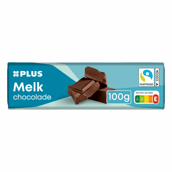 PLUS Chocoladereep melk Fairtrade - PLUS