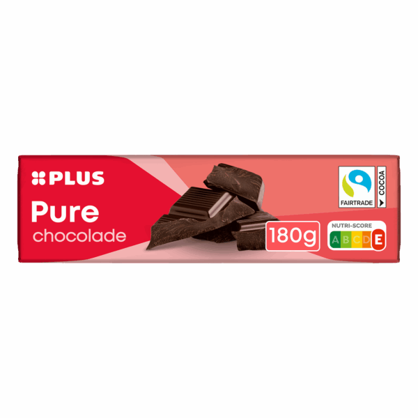 PLUS Chocoladereep puur Fairtrade - PLUS