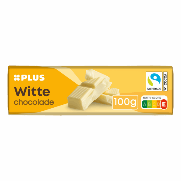 PLUS Chocoladereep wit Fairtrade - PLUS