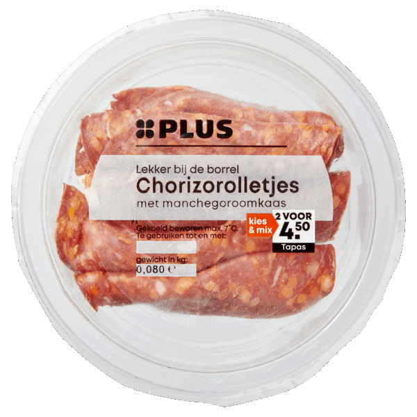 PLUS Chorizo manchego roomkaas rolletjes - PLUS