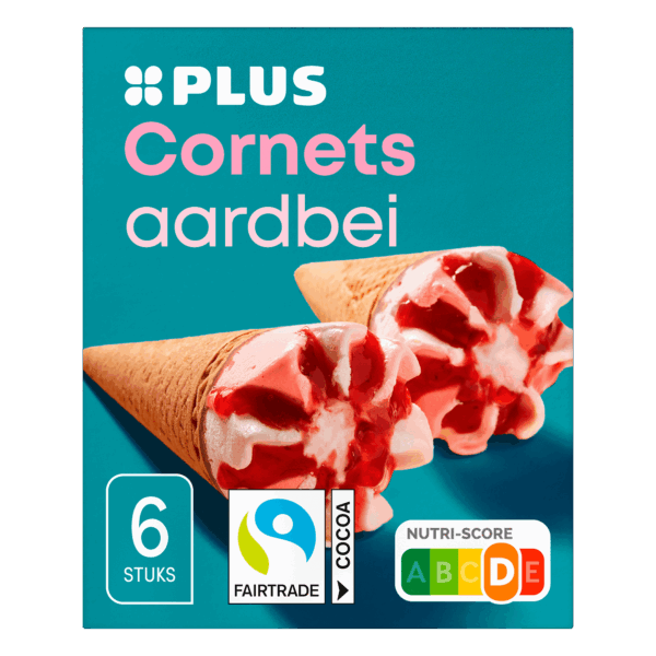 PLUS Cornets aardbei - PLUS
