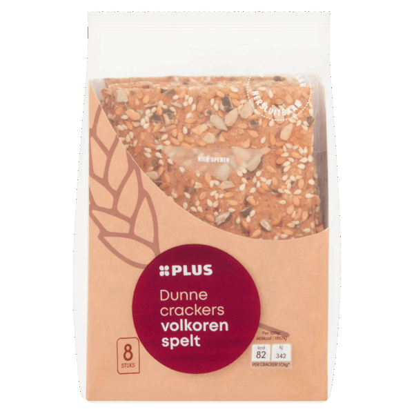 PLUS Dunne Crackers Volkoren Spelt - PLUS