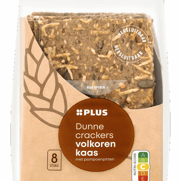 PLUS Dunne crackers volkoren kaas pompoen - PLUS