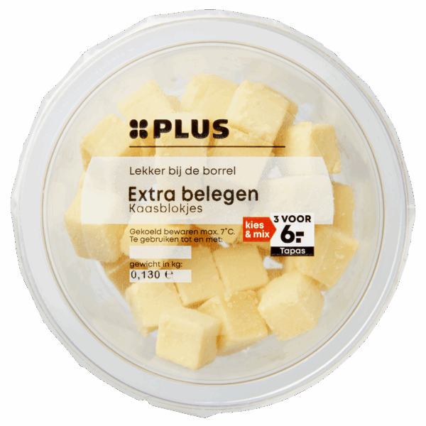 PLUS Extra belegen kaasblokjes - PLUS