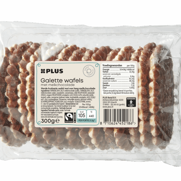 PLUS Galetten wafels choco Fairtrade - PLUS