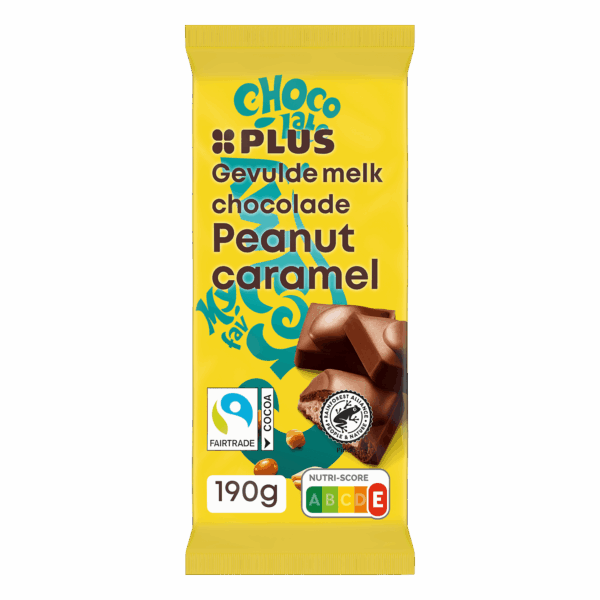 PLUS Gevulde chocoladereep pinda karamel - PLUS