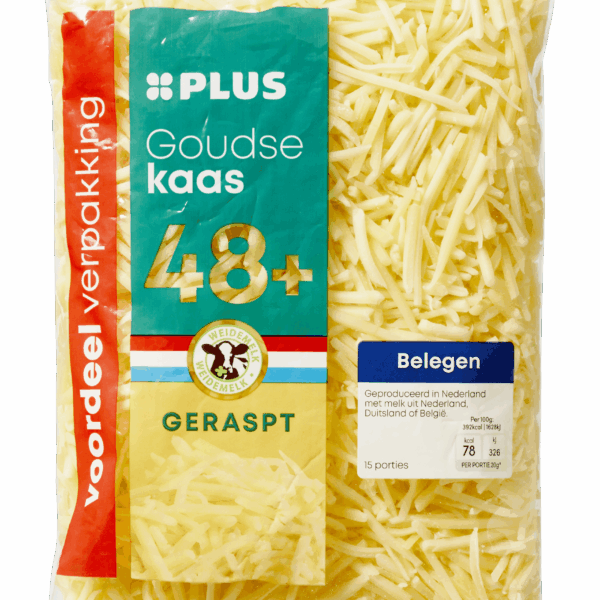 PLUS Goudse geraspte kaas belegen 48+ VDV - PLUS