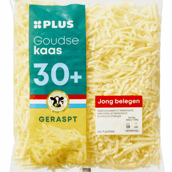 PLUS Goudse geraspte kaas jong belegen 30+ - PLUS