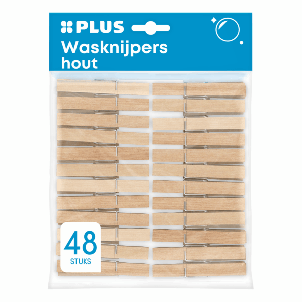 PLUS Houten wasknijpers FSC - PLUS
