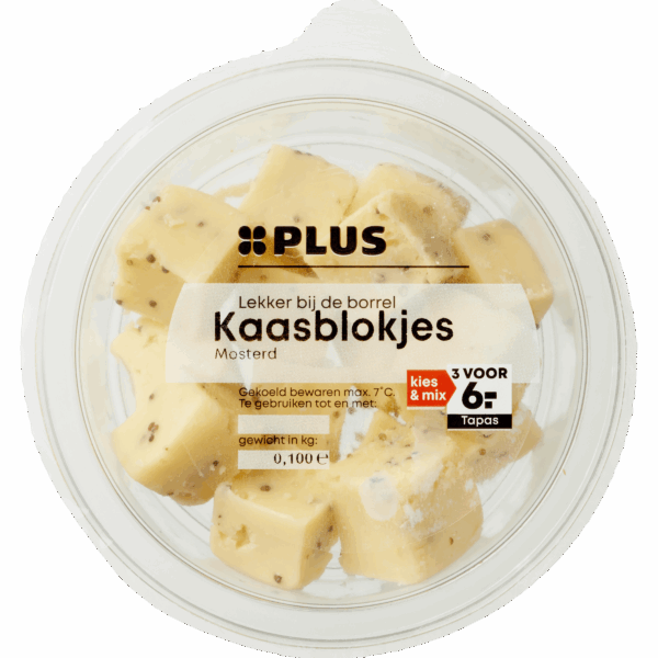 PLUS Kaasblokjes mosterd - PLUS