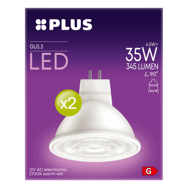 PLUS LED 35W GU5.3 12V 2PK - PLUS