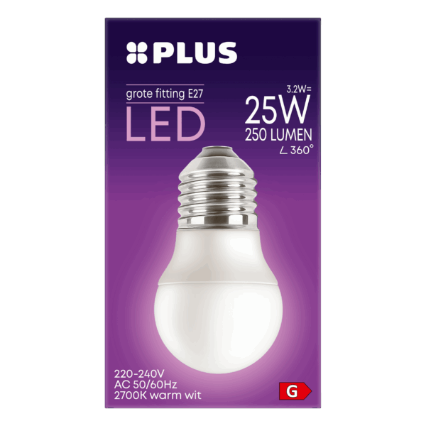 PLUS Lamp LED 25W Kogel grote fitting mat - PLUS
