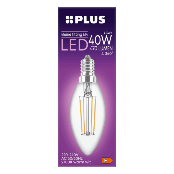 PLUS Lamp LED 40W Kaars kleine fit helder - PLUS