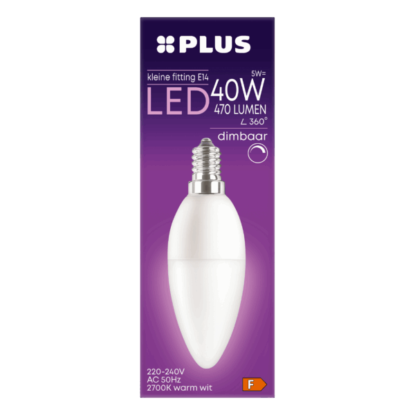 PLUS Lamp LED 40W Kaars kleine fit mat dim - PLUS