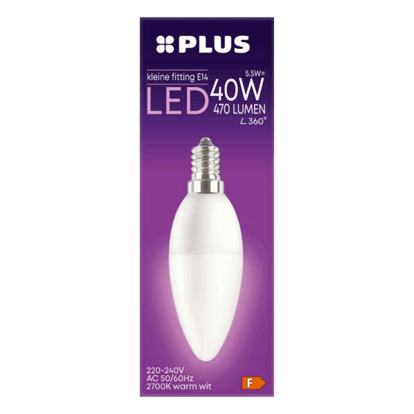 PLUS Lamp LED 40W Kaars kleine fit mat - PLUS