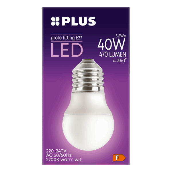 PLUS Lamp LED 40W Kogel grote fitting mat - PLUS