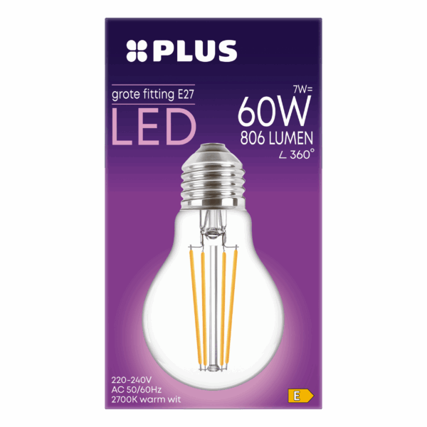 PLUS Lamp LED 60W grote fitting helder - PLUS