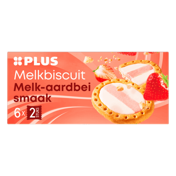 PLUS Melkbiscuit melk/aardbei - PLUS