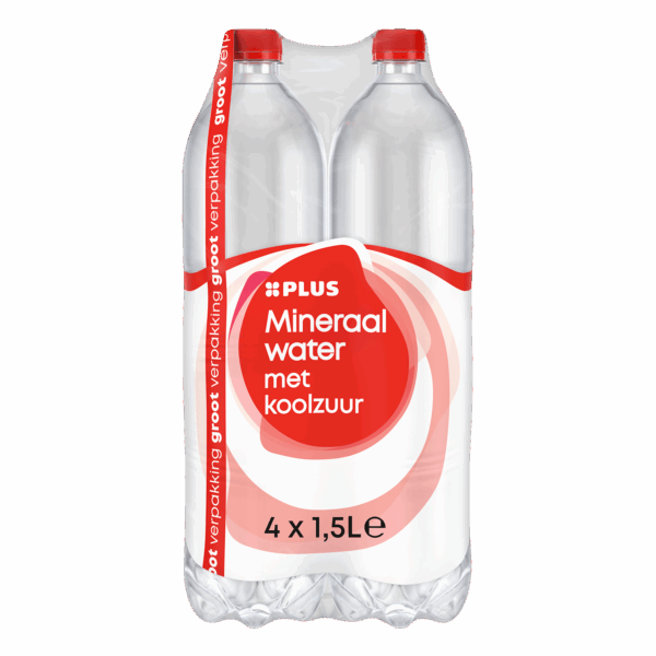 PLUS Mineraalwater met koolzuur 4-pack - PLUS