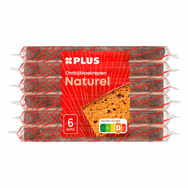 PLUS Ontbijtkoekrepen Naturel 6 pack - PLUS