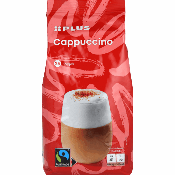 PLUS Oploskoffie cappuccino Fairtrade - PLUS