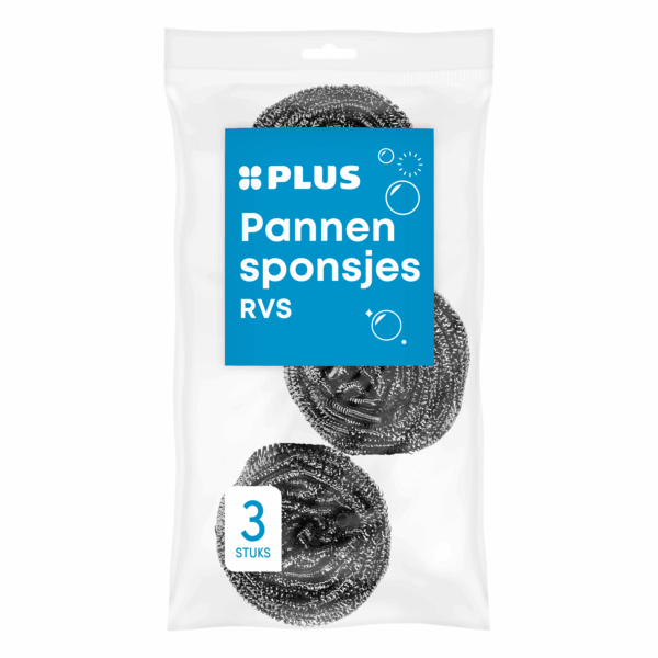 PLUS Pannenspons RVS - PLUS