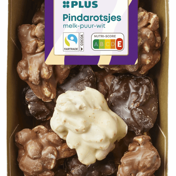 PLUS Pindarotsjes melk/wit/puur - PLUS