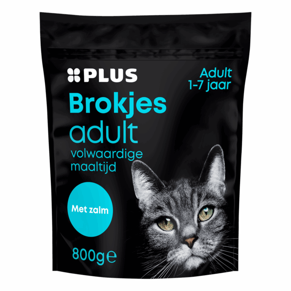 PLUS Premium Volwassen Kattenbrokjes Zalm - PLUS