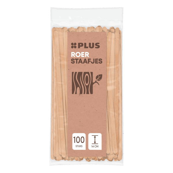 PLUS Roerstaafje hout 140mm FSC - PLUS
