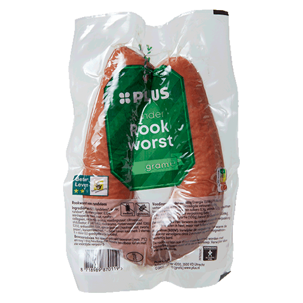 PLUS Runder rookworst BLK 2 sterren - PLUS