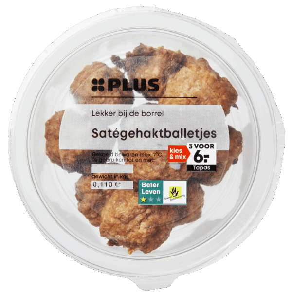 PLUS Saté gehaktballetjes BLK1* - PLUS