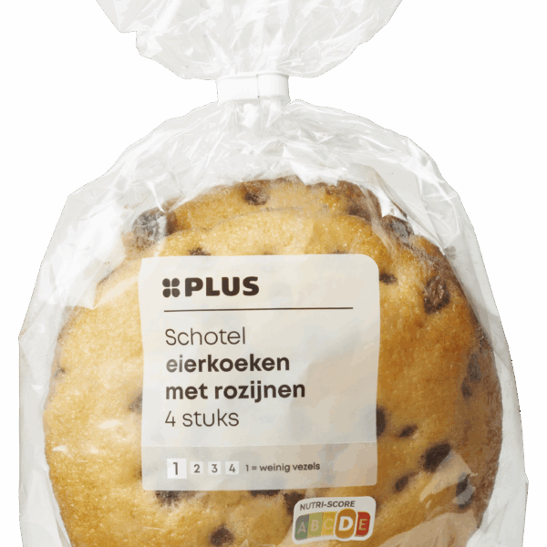 PLUS Schotel eierkoeken met rozijnen - PLUS