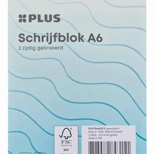 PLUS Schrijfblok A6 80 vel - PLUS