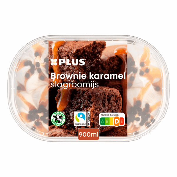 PLUS Slagroomijs brownie karamel - PLUS