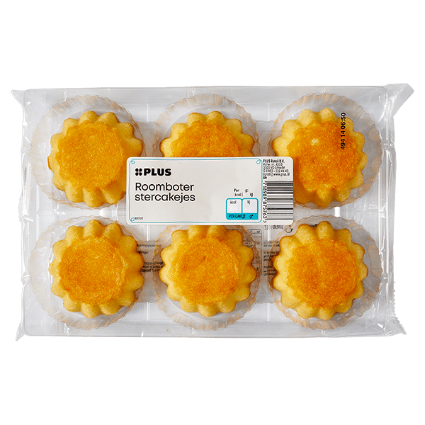 PLUS Stercakejes roomboter 6 stuks - PLUS