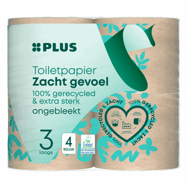 PLUS Toiletpapier Recycled 150 Vel 3 Laags - PLUS